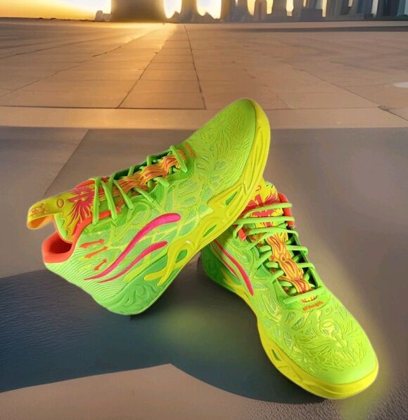 Puma LaMelo Ball MB.04 Basketball Sneaker (311421-01) Men’s Sz 9 Neon Green Mid main image 4